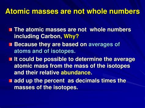 Why Is The Atomic Mass Not A Whole Number