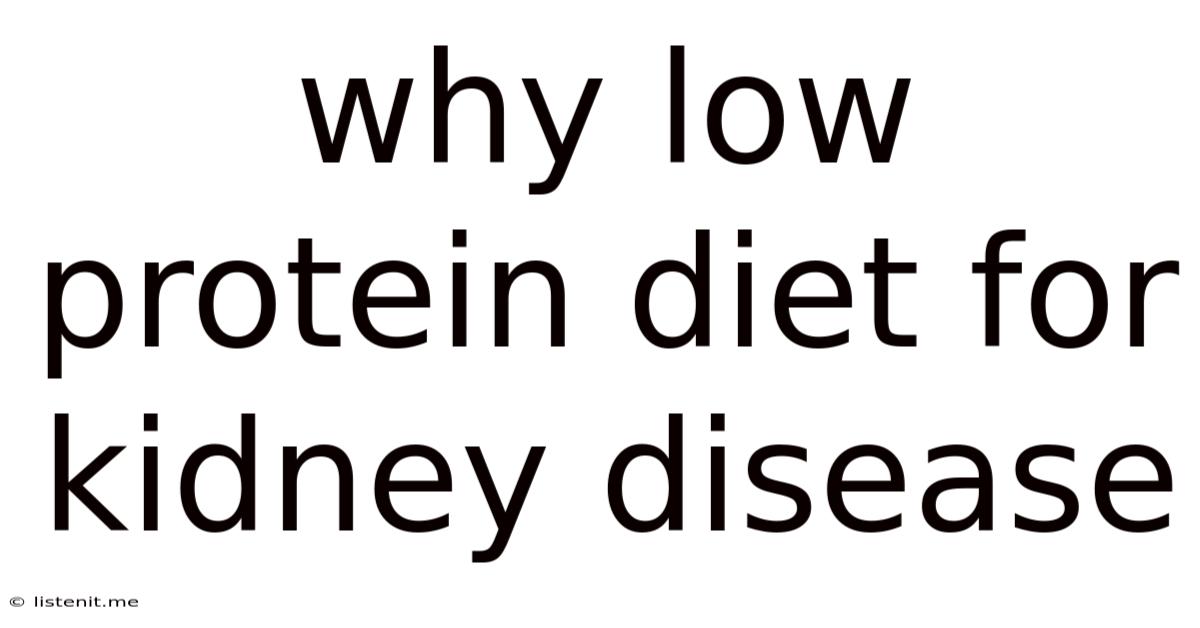 Why Low Protein Diet For Kidney Disease