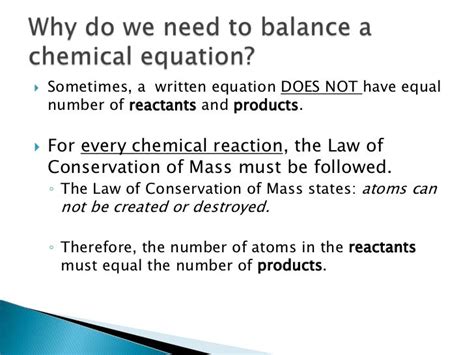 Why Must Chemical Equations Be Balanced