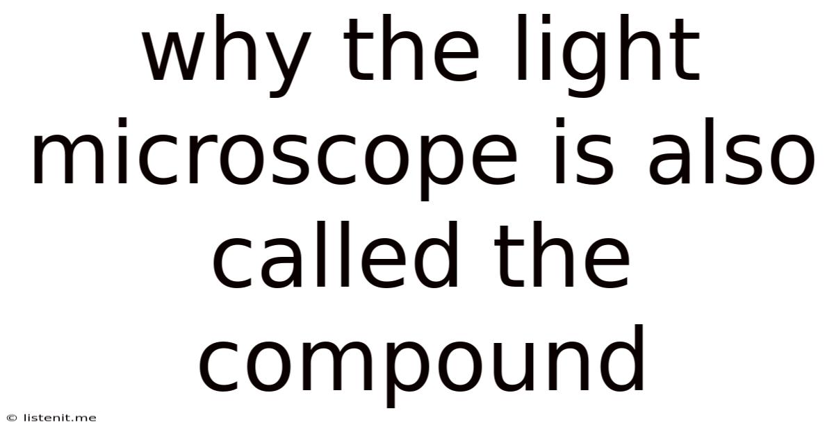 Why The Light Microscope Is Also Called The Compound