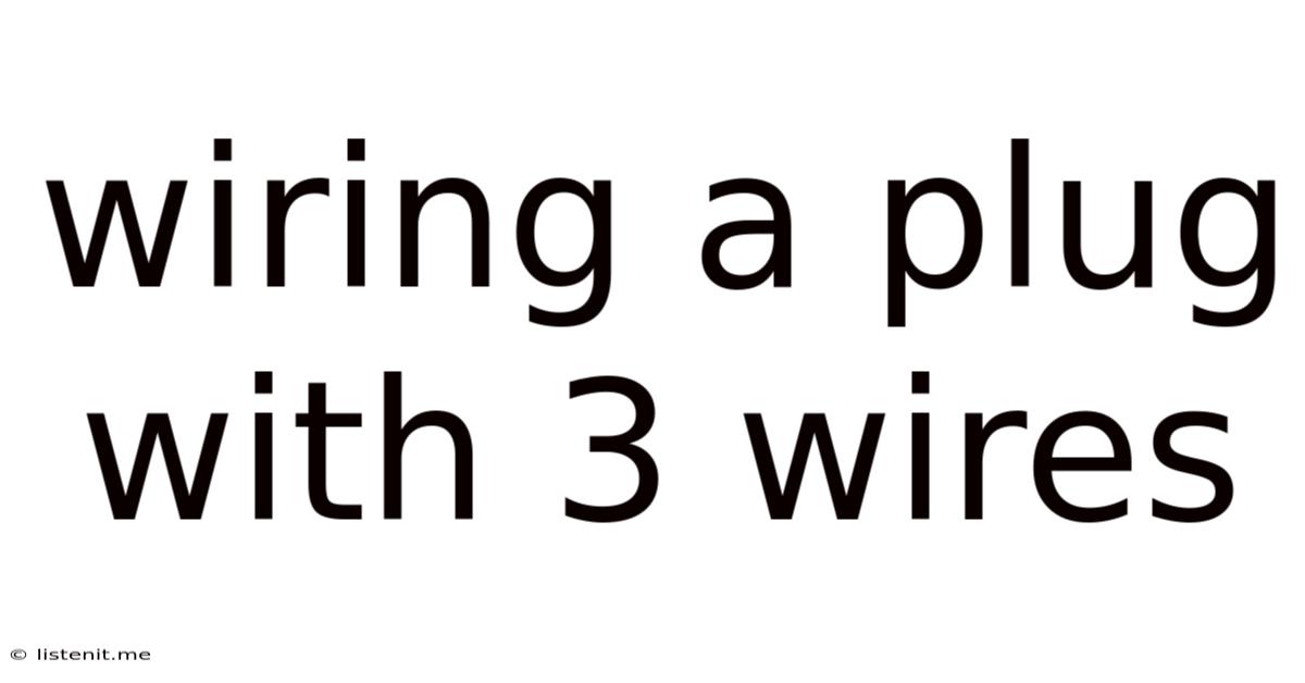 Wiring A Plug With 3 Wires
