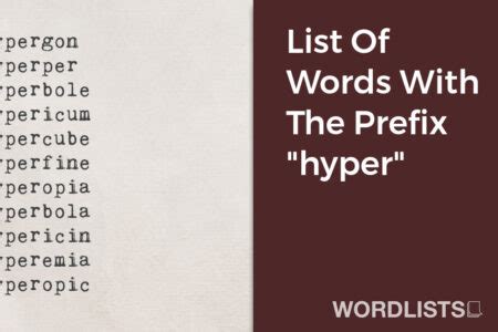 Words That Have The Prefix Hyper