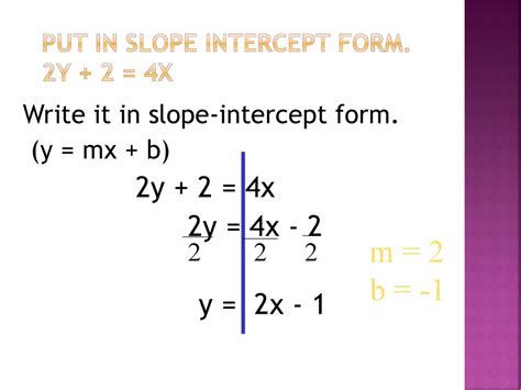 X 2y 4 In Slope Intercept Form