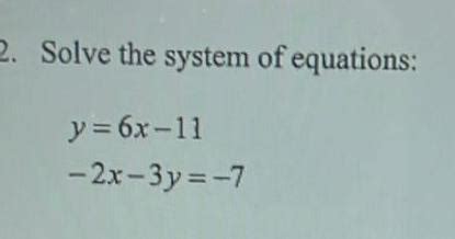 Y 6x 11 2x 3y 7